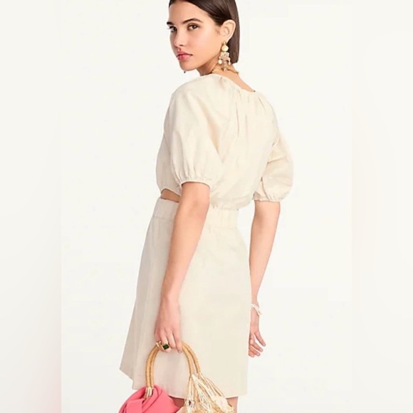 J.Crew Puff-Sleeve Cutout Mini Dress NWOT Size 4 - Picture 2 of 9
